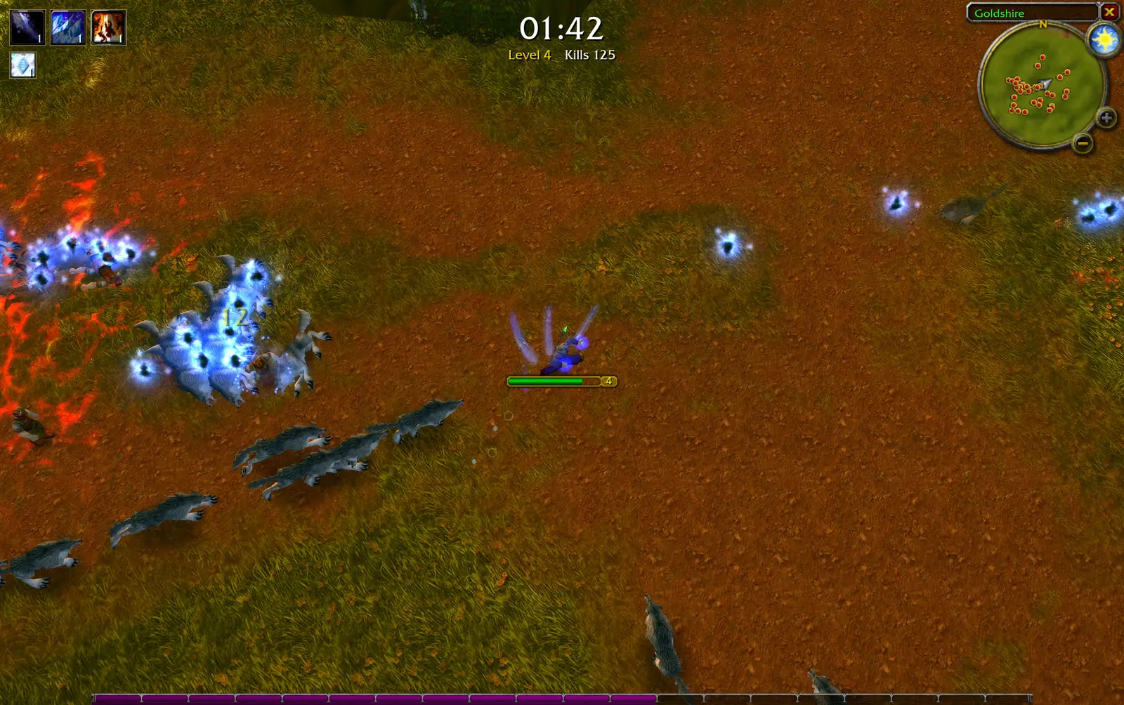 Community rebuild combat view of a mage fighting in a forest