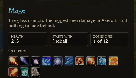 Official Mage card showing 215 HP and Fireball